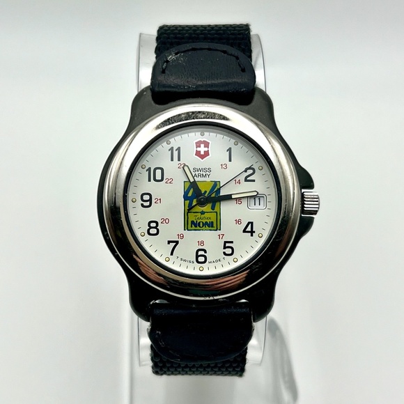 Vintage Unisex 90s Victorinox Swiss Army Nylon and Leather Strap Watch Working - Picture 1 of 11